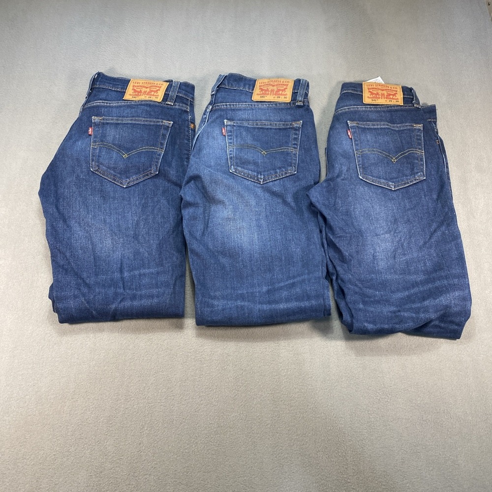 Levi's 541 Lot of 3 athletic Taper Jeans Med Wash Stretch Denim